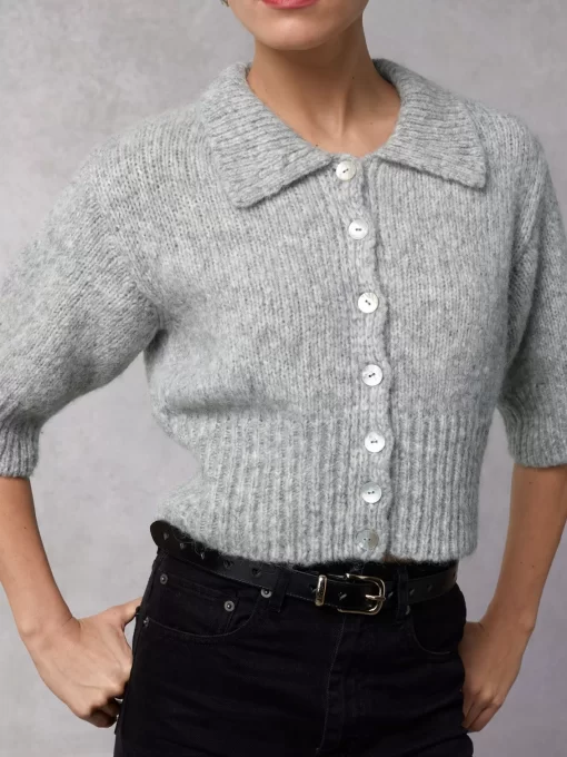 Clothing Rouje | Yves Cardigan Uni Gris Clair