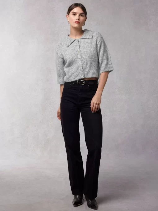 Clothing Rouje | Yves Cardigan Uni Gris Clair