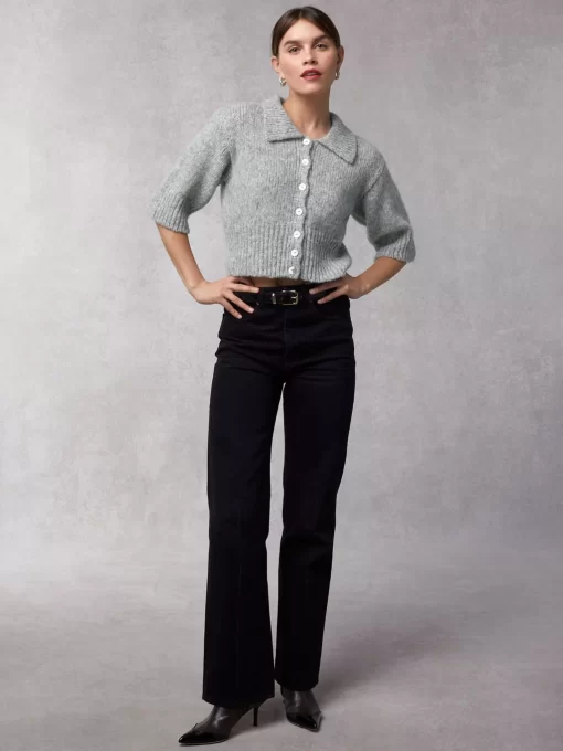 Clothing Rouje | Yves Cardigan Uni Gris Clair